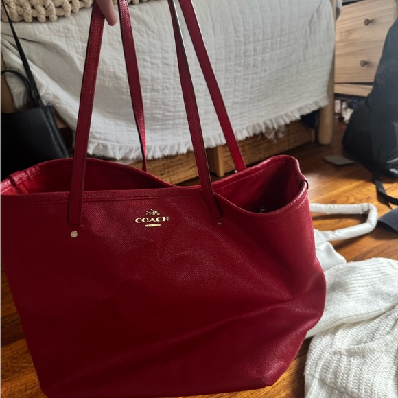 Coach | Bags | Coach Red Tote Bag | Poshmark